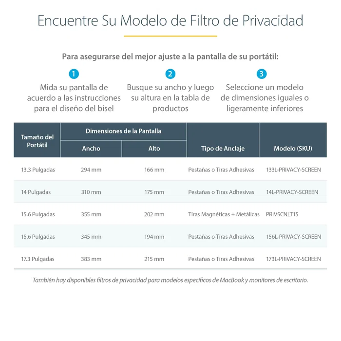 Startech 14L-PRIVACY-SCREEN Filtro de Privacidad para Portátil de 14" 16:9, Antideslumbrante, Protección de Datos, Lado Reversible Mate/Brillo, Reduce hasta el 51% de Luz Azul