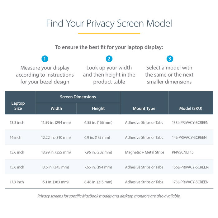 StarTech.com Filtro de Privacidad para Portátil de 14in 16:9