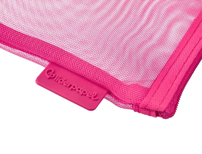 Liderpapel Bolsa zipper bag de poliéster transpirable multiusos tamaño DIN A4 color rosa