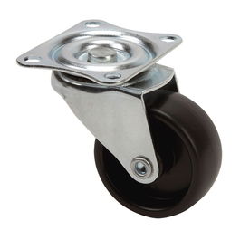 Ruedas Alex Rueda giratoria con placa y eje liso Negro Carga máxima 18 kg Ø 3 cm