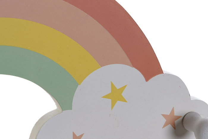 DKD Home Decor Perchero Kids Arcoiris Multicolor 17 x 30 cm (4 Unidades) Mdf