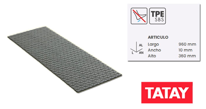 TATAY Alfombra de Baño Diamond SBS/Gris 96 x 36 cm TATAY Alfombra de Baño Diamond SBS/Gris 96 x 36 cm