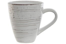 DKD Home Decor Taza Cerámica Blanco 400ml 9.5 x 10.5 x 13 cm (6 Unidades)