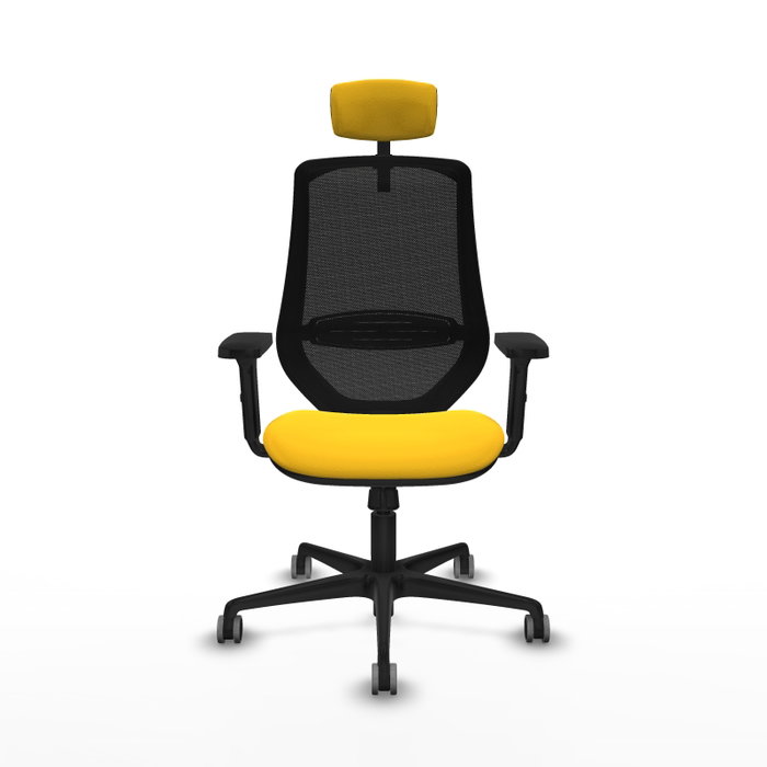 PIQUERAS Y CRESPO Silla de oficina Mardos con mecanismo Sincro, Amarillo y Negro