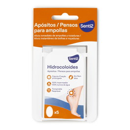 Senti2 Apósito Hidrocoloide para Ampollas con Alivio Instantáneo y Protección, 5 Unidades