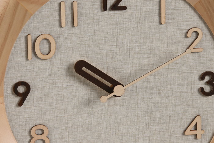 DKD Home Decor Reloj de Pared Scandi Natural Beige Madera 30 x 30 cm (2 Unidades)