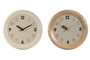 DKD Home Decor Reloj de Pared Scandi Natural Beige Madera 30 x 30 cm (2 Unidades)