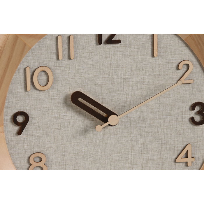 DKD Home Decor Pack de 2 Relojes de Pared 3D de Madera Silenciosos