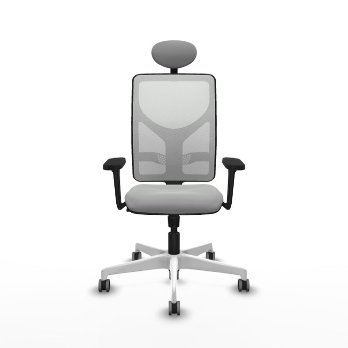 PIQUERAS Y CRESPO Silla de oficina Motilla con mecanismo Sincro, Gris claro y Blanco