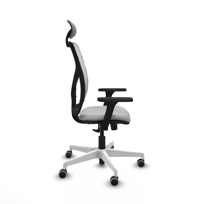 PIQUERAS Y CRESPO Silla de oficina Motilla con mecanismo Sincro, Gris claro y Blanco