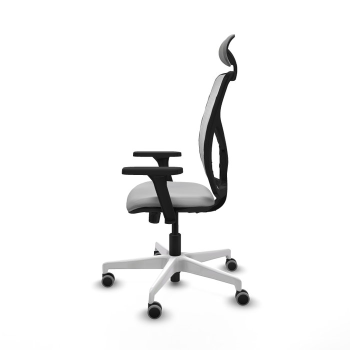 PIQUERAS Y CRESPO Silla de oficina Motilla con mecanismo Sincro, Gris claro y Blanco