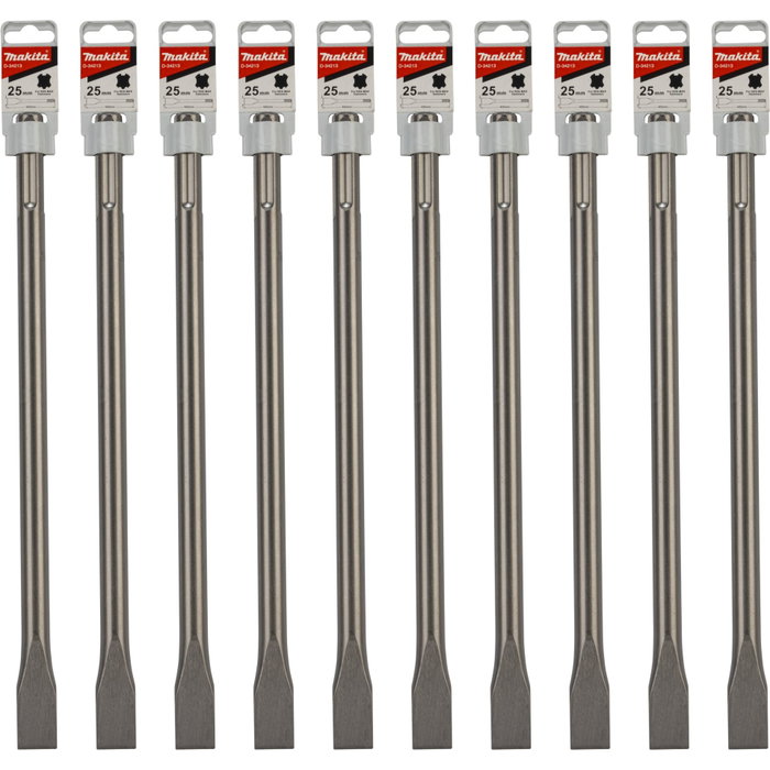 Makita Pack de 10 Cinceles Planos SDS-MAX 25 x 400 mm Makita Pack de 10 Cinceles Planos SDS-MAX 25 x 400 mm