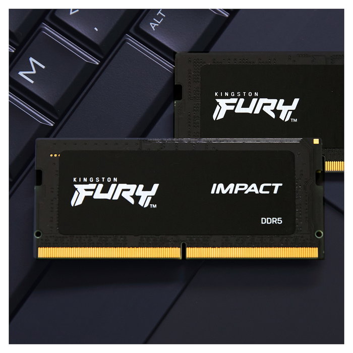Kingston FURY Impact 32GB (1x32GB) DDR5 4800MT/s CL38 SODIMM Laptop Memoria RAM 262-pin, Unbuffered, On-Die ECC, XMP 3.0, Disipador Térmico, JEDEC, KF548S38IB-32