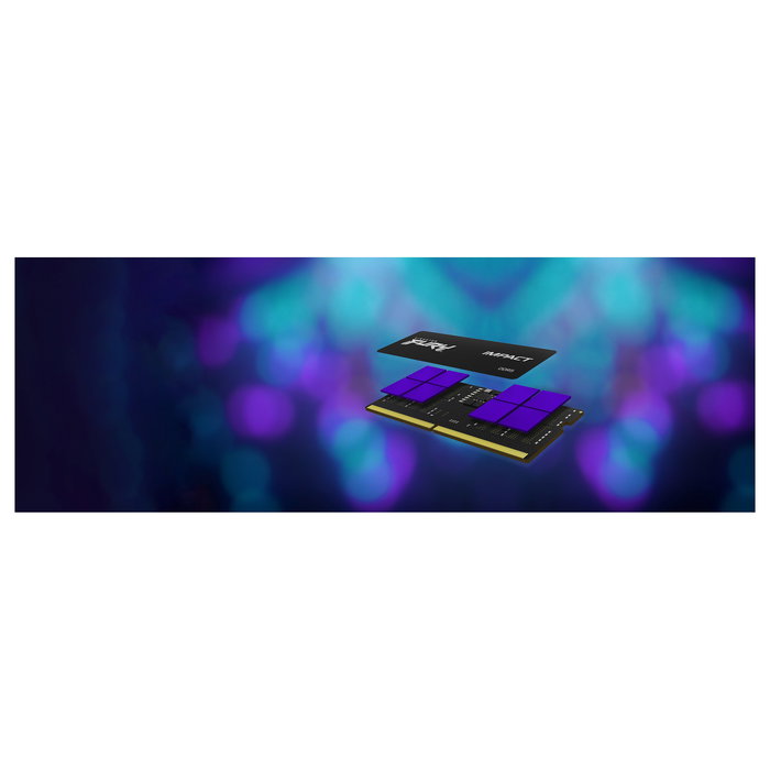 Kingston FURY Impact 32GB (1x32GB) DDR5 4800MT/s CL38 SODIMM Laptop Memoria RAM 262-pin, Unbuffered, On-Die ECC, XMP 3.0, Disipador Térmico, JEDEC, KF548S38IB-32