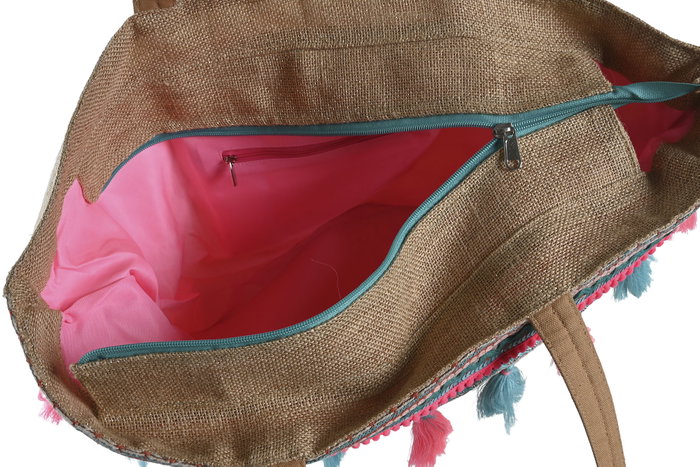 DKD Home Decor Bolso Mediterraneo Natural Multicolor 19 x 63 x 58 cm (2 Unidades) Yute Algodon Polyester DKD Home Decor Bolso Mediterraneo Natural Multicolor 19 x 63 x 58 cm (2 Unidades) Yute Algodon Polyester