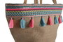 DKD Home Decor Bolso Mediterraneo Natural Multicolor 19 x 63 x 58 cm (2 Unidades) Yute Algodon Polyester