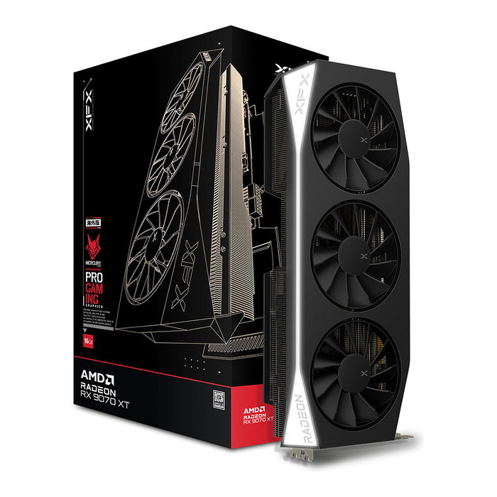 XFX RX 9070 XT 16GB GDDR6 3 Ventilador Gaming LED Tarjeta Gráfica
