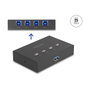 DeLOCK 11509 Switch USB 3.2 Gen 1 (5 Gbps) 4 Puertos, Interruptor Manual para 4 Ordenadores en 1 Dispositivo, Negro, Compacto 66 x 100 x 21 mm, Certificados FCC/CE