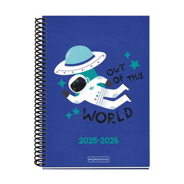 Agenda Escolar (2025-26) Miquelrius Junior Espiral Tapa Extra Plus 4º 150X213 S/V Apais. Out In Space