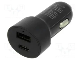 GOOBAY Alimentador USB de coche 48W con USB-A y USB-C, Negro