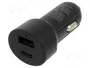 GOOBAY Alimentador USB de coche 48W con USB-A y USB-C, Negro