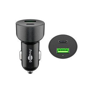 GOOBAY Alimentador USB de coche 48W con USB-A y USB-C, Negro GOOBAY Alimentador USB de coche 48W con USB-A y USB-C, Negro