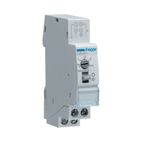 Hager EMN001 Interruptor de tiempo para luces de escalera Hager EMN001 Interruptor de tiempo para luces de escalera
