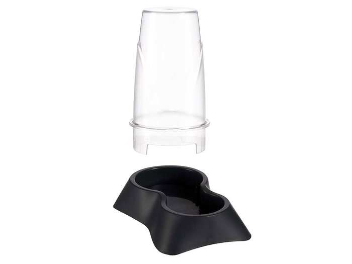 Comedero Bebedero Mascow Plástico Reserva 3,5L Antracita 21.5x32.5x32.5cm (Set de 4)