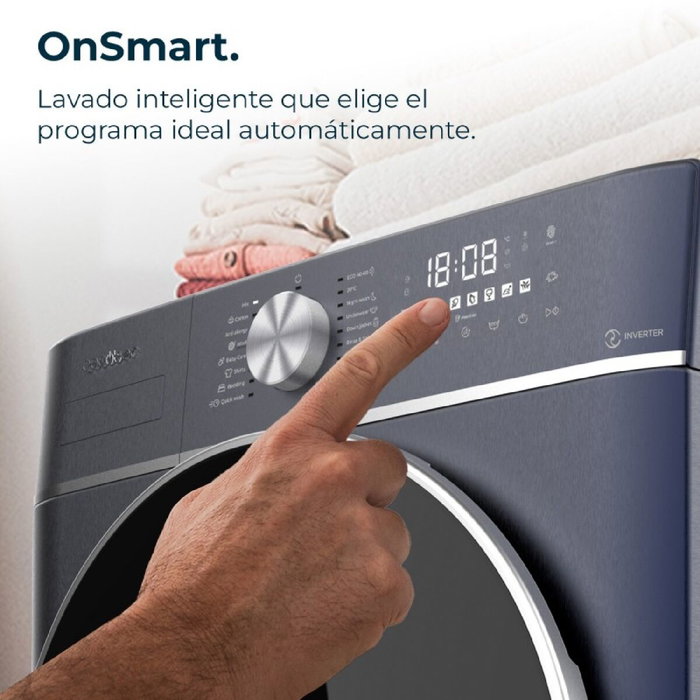 Cecotec Lavadora 8 kg 1400 rpm Bolero DressCode 8800 Inverter Azul acero inoxidable Cecotec Lavadora 8 kg 1400 rpm Bolero DressCode 8800 Inverter Azul acero inoxidable