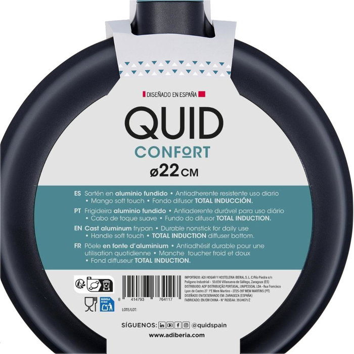 Sartén Aluminio Fundido Confort Quid 22 cm (6 Unidades)