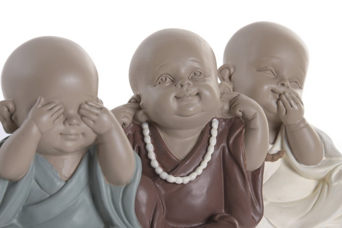 DKD Home Decor Surtido de 3 Figuras de Monje en Resina DKD Home Decor Surtido de 3 Figuras de Monje en Resina
