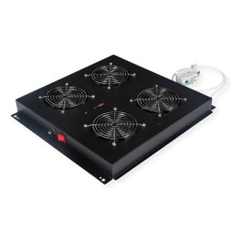 ROLINE 26.21.0246 Unidad de ventilación de 4 ventiladores para rack de 19 pulgadas, Negro