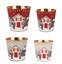 DKD Home Decor Set de 2 Cajas de Metal Dorado 15x15x13,5 cm Surtido