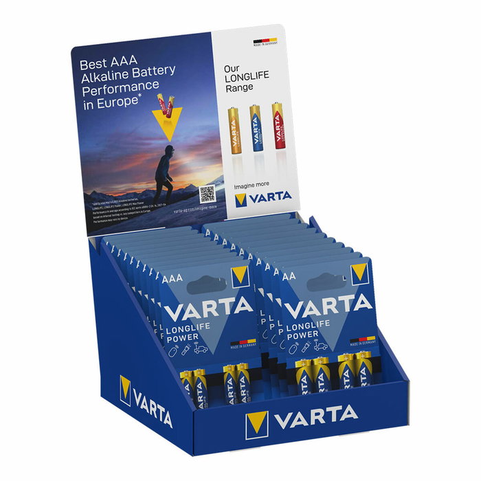 Varta Expositor de Pilas Alcalinas Longlife Power AAA y AA Varta Expositor de Pilas Alcalinas Longlife Power AAA y AA