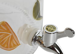 DKD Home Decor Dispensador Bebidas Basicos Mediterraneo Amarillo 5l 24 x 30.5 x 18 cm