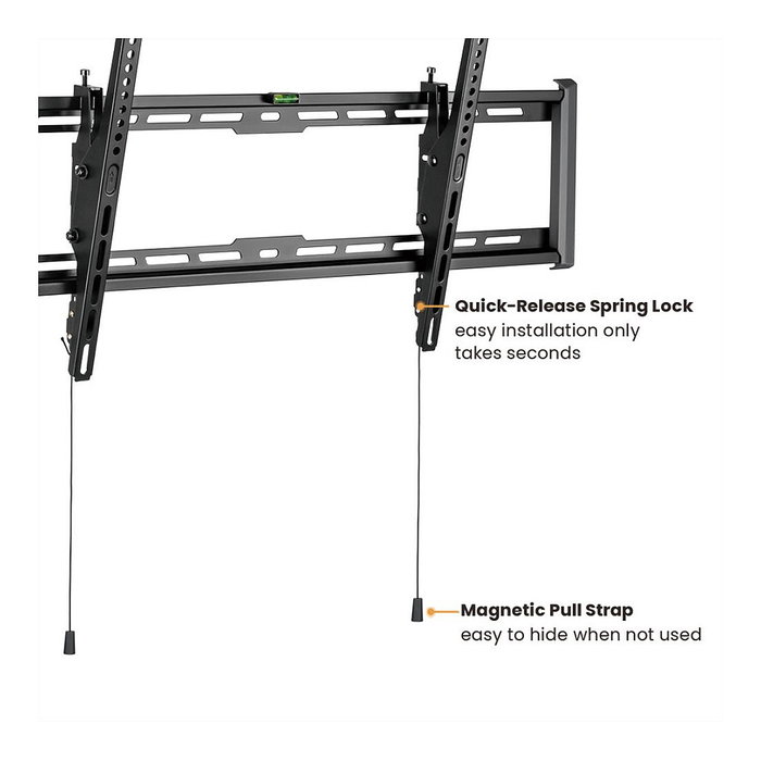 VALUE VALUE 17.99.1223 Soporte de TV para Pared Inclinable para Pantallas de 43 a 90 Pulgadas (109 cm - 2.29 m) con Capacidad de Carga de 75 kg, Color Negro