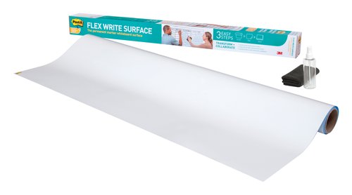 Post-It Super Sticky Flex Write Rollo de Superficie Adhesiva de Borrado en Seco 1,219x1,829m Blanco