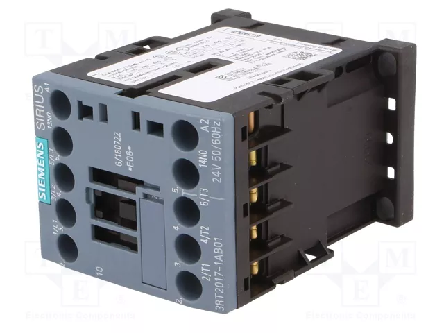 SIEMENS 3RT2017-1AB01 Contactor 3-polar 12A 24V AC