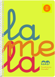 LAMELA Cuaderno espiral 4º 80 hojas 90g amarillo cuadrovía 2,5mm