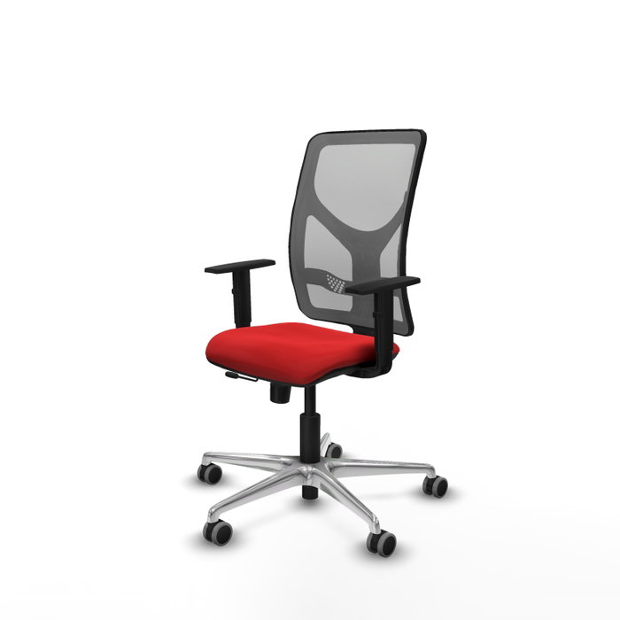 PIQUERAS Y CRESPO Silla de oficina Motilla con mecanismo Sincro/Traslack, Rojo y Gris