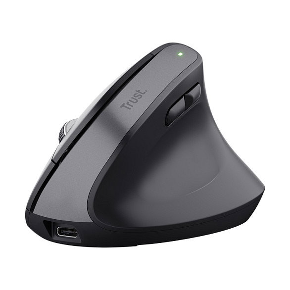 Trust Bayo+ Ratón Vertical Ergonómico Inalámbrico Negro