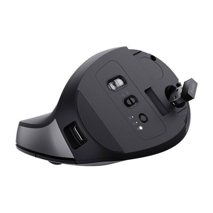 Trust Bayo+ Ratón Vertical Ergonómico Inalámbrico Negro