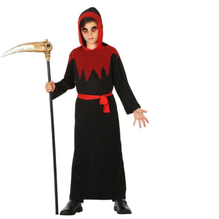 Disfraz Tenebroso Infantil Halloween Rojo Burdeos Niños 3-4 Años con Túnica y Capucha