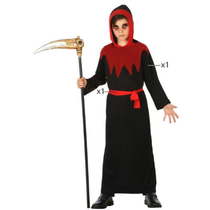 Disfraz Tenebroso Infantil Halloween Rojo Burdeos Niños 3-4 Años con Túnica y Capucha