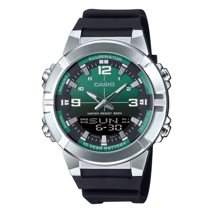 Casio AMW-870A-3A con esfera verde y correa negra Casio AMW-870A-3A con esfera verde y correa negra