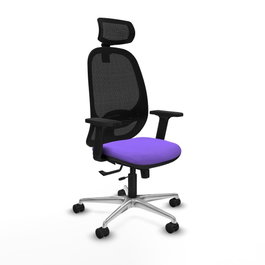 PIQUERAS Y CRESPO Silla de oficina Cilanco con mecanismo Sincro/Traslack, Lila y Negro