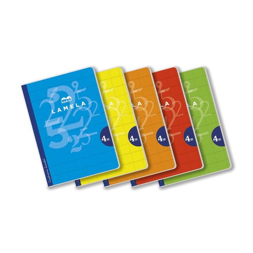 Lamela Libreta Grapada A4 Cuadrovía 4mm con Margen, Set de 5