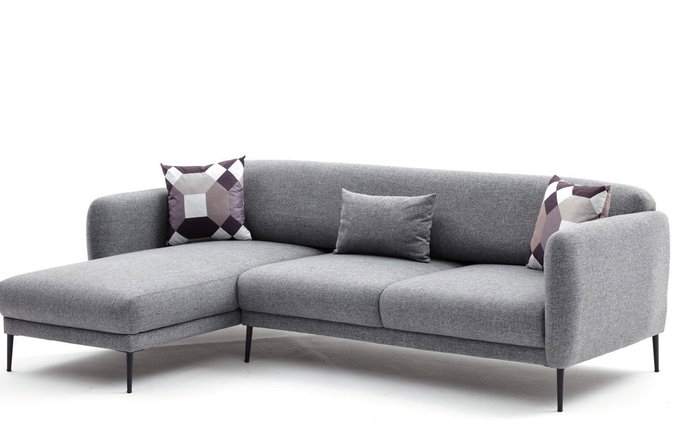 Atelier Del Sofa Venus L Sofá Cama Esquinero Gris 265x163x80 cm, Cama 240x90 cm