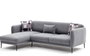 Atelier Del Sofa Venus L Sofá Cama Esquinero Gris 265x163x80 cm, Cama 240x90 cm