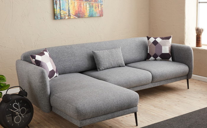 Atelier Del Sofa Venus L Sofá Cama Esquinero Gris 265x163x80 cm, Cama 240x90 cm